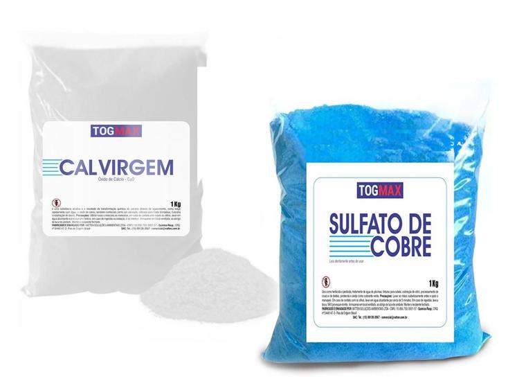 Imagem de Kit Sulfato De Cobre 1Kg + Cal Virgem 1Kg Alimentar Tog Max