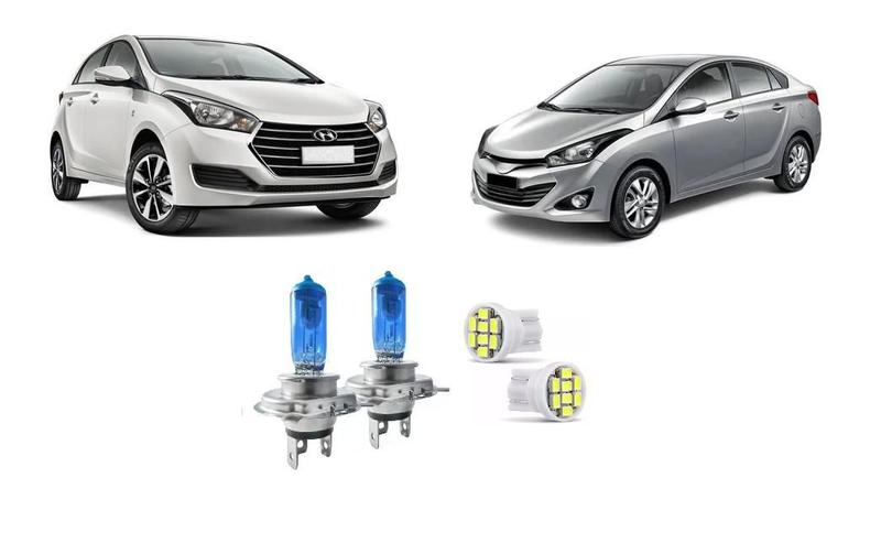 Imagem de Kit Super Branca HYUNDAI HB20 HB20Sx Alto Baixo Efeito Xênon
