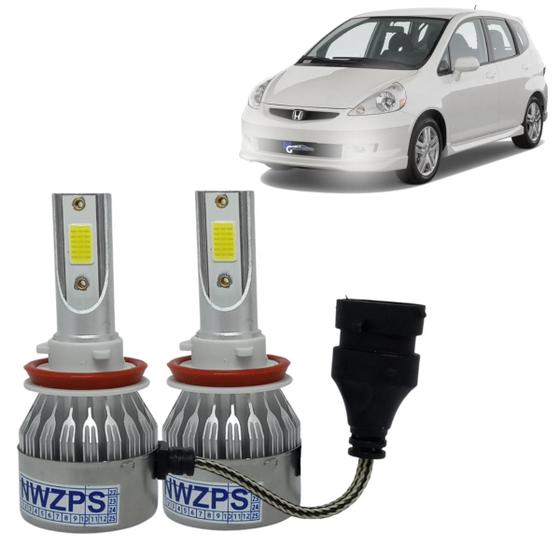 Imagem de Kit Super Led C6 Honda Fit 03 À 08 Farol Alto Baixo E Milha