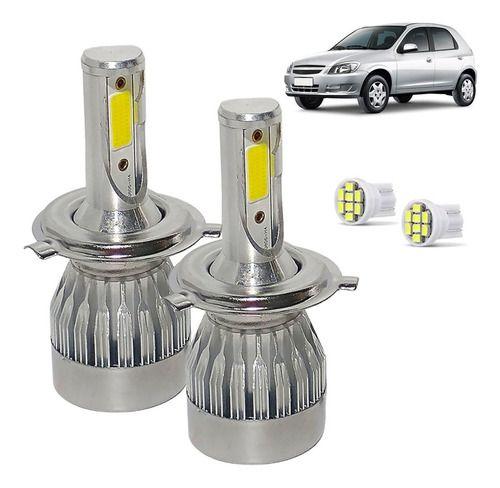 Imagem de Kit Super Led Celta 2006 2007 2008 2009 2010 2011 Farol Alto e Baixo H4 20000 Lumens