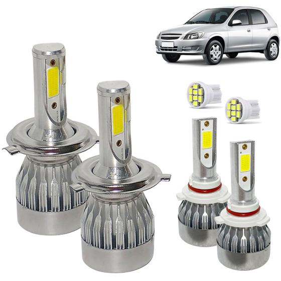 Imagem de Kit Super Led Celta 2006 2007 2008 2009 2010 2011 Farol Alto e Baixo H4 + Milha HB4 20000 Lumens