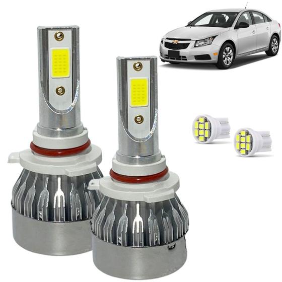 Imagem de Kit Super Led Cruze 2011 2012 2013 2014 Farol Milha H11 20000 Lumens