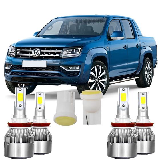 Imagem de Kit Super Led Farol Milha Baixo Amarok 6000k + Led T10