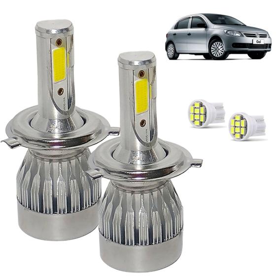 Imagem de Kit Super Led Gol G5 2008 a 2012 Farol Simples Alto e Baixo H4 20000 Lumens