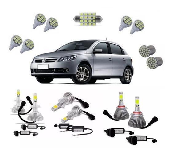 Imagem de Kit Super Led Gol G5 Farol Alto, Baixo E Milha + Led 6000K