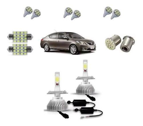 Imagem de Kit Super Led H4 Farol Alto Baixo + Leds Nissan Versa 11/15