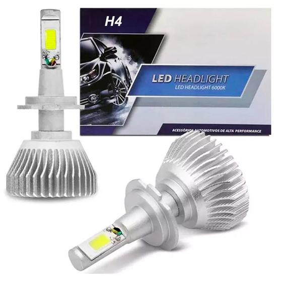 Imagem de Kit Super Led H4 Lâmpada Automotiva Efeito Xenon Farol Carro 6000K 4400 Lumens 22w