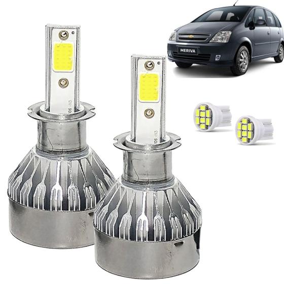 Imagem de Kit Super Led Meriva Todos Farol Milha H3 20000 Lumens