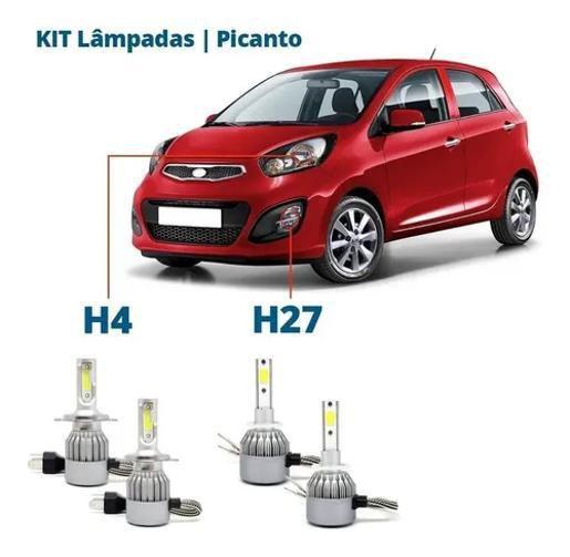 Imagem de Kit Super Led Picanto 2007/2011 - Farol Alto, Baixo E Milha