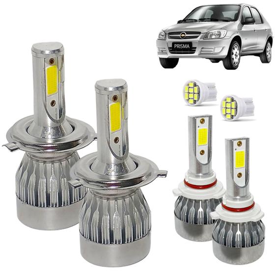 Imagem de Kit Super Led Prisma 2006 07 08 09 10 11 2012 Farol Alto e Baixo H4 + Milha HB4 20000 Lumens