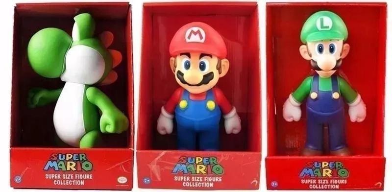 Imagem de Kit Super Mario Grande 3 Bonecos Big Size 23cm Original