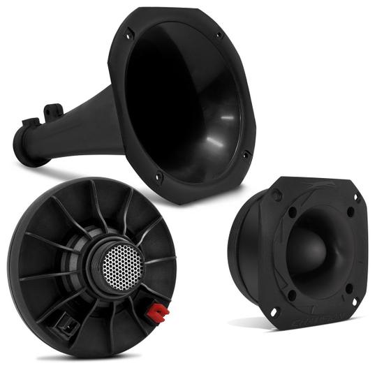 Imagem de Kit Super Tweeter STW500 100W RMS + Driver DRV-500 100W RMS + Corneta Longa Preta