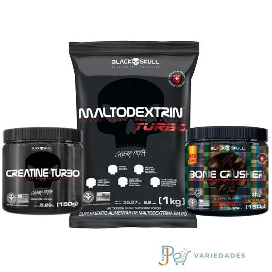kit suplementos Black Skull Creatina turbo 150g + Maltodextrin turbo