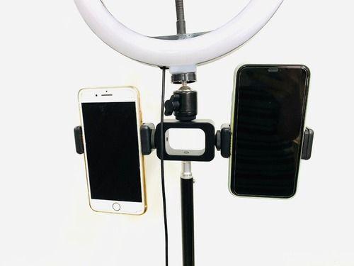 Imagem de Kit Suporte Clipe Holder Com Rosca No Tripé Para 2 Celulares