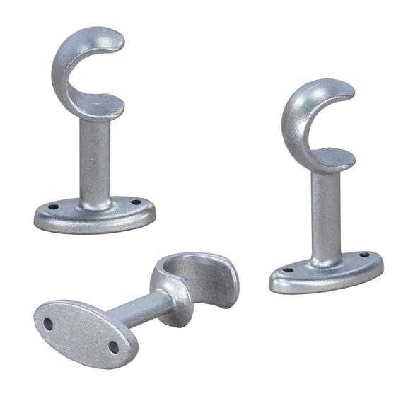 Imagem de Kit Suporte Cortina Varão 28Mm Metal Resistente Branco, Pret