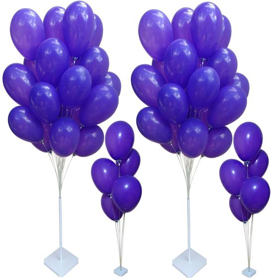 Kit suporte de balão para festa com 50 varetas bases para chão mesa 4 suportes de bexiga aniversário Menor preço em Kit suporte de balão para festa com 50 varetas bases para chão mesa 4 suportes de bexiga aniversário