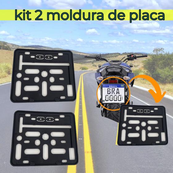 Kit suporte de placa de moto 2 unidades Menor preço em Kit suporte de placa de moto 2 unidades