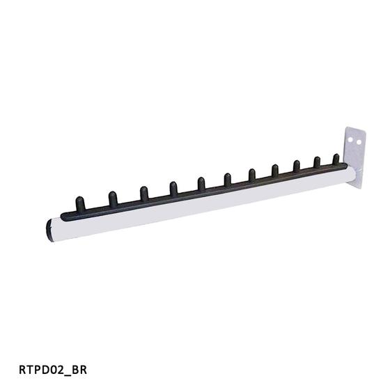 Imagem de Kit suporte rt reto branco c/ acabamento p/ parede + parafuso e bucha - 5 unid