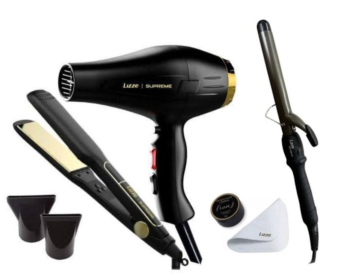 Imagem de KIT SUPREME LIZZE PRANCHA 485ºF + SECADOR 2600W  + MODELADOR DE CACHOS EXTREME BIVOLT 25MM