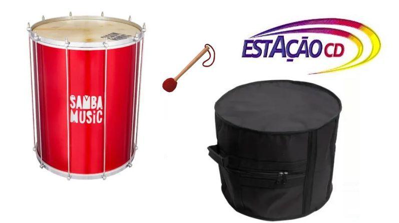 Imagem de Kit Surdo/Surdão Samba Music 60X18'' Vermelho Aro Bala 932MA