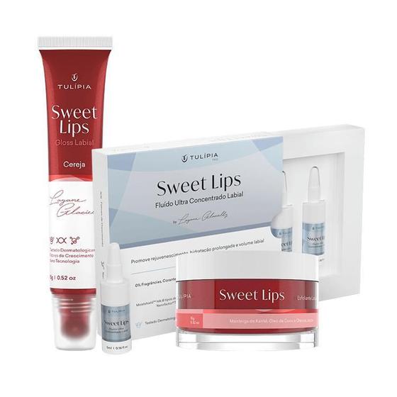 Imagem de Kit Sweet Lips Cereja - Gloss, Esfoliante E Fluido