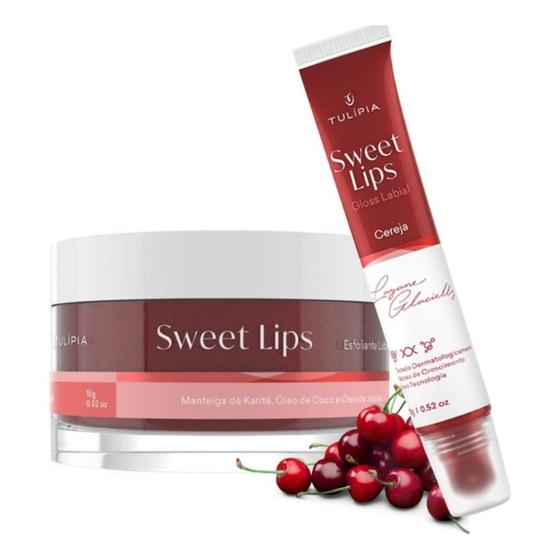 Imagem de Kit Sweet Lips Gloss E Esfoliante Hidragloss Cereja