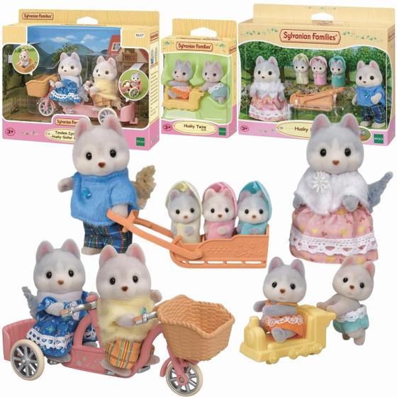 Imagem de Kit Sylvanian Families Família Dos Huskys Completa