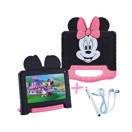 Imagem de Kit Tablet Infantil Minnie com Caneta Touch e Fone de Ouvido