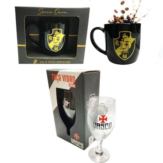 Imagem de Kit Taça 330Ml Cerveja Cruz Malta + Caneca Porcelana Preta