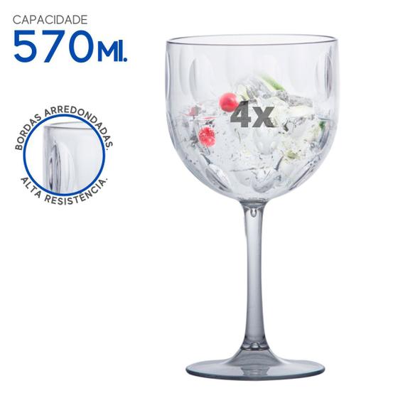Imagem de Kit Taças Gin Drinks Acrílico Resistente Cozinha 570ML 4 Pçs