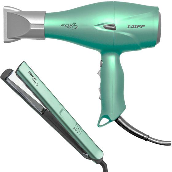 Imagem de KIT TAIFF PROFISSIONAL FOX ION 3 SOFT GREEN - SECADOR 2200W 220V + PRANCHA ALISADORA 230ºC BIV