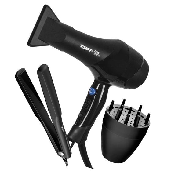 KIT TAIFF - SECADOR NEW SMART 1700W 127V + PRANCHA CERAMICA 180ºC BIV ...