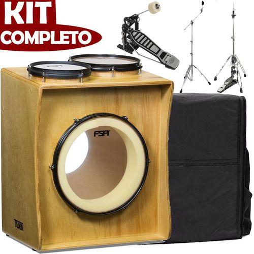 Imagem de Kit Tajon Fsa Completo Bumbo 14 Caixa 8 Tom 10 Com Capa