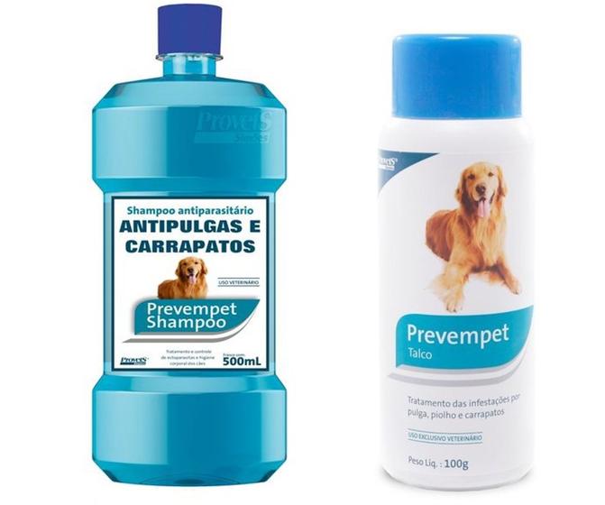 Kit Talco e Shampoo Antipulgas Prevempet Provets Outros Pet Shop