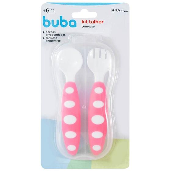 Imagem de Kit talher com case rosa buba