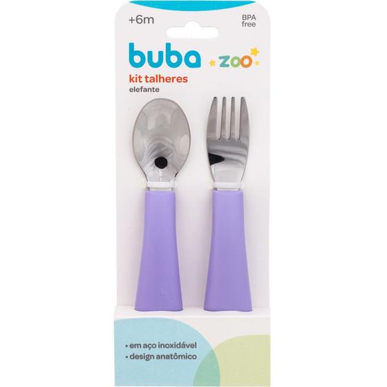 Imagem de Kit Talheres Bubazoo Roxo Elefante Buba 16975