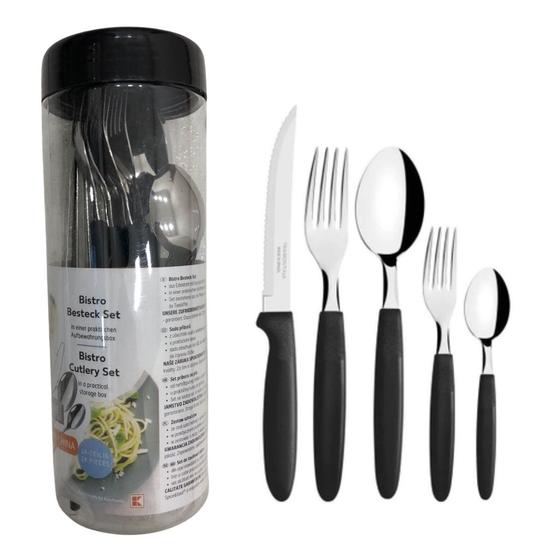 Kit Talheres Utencilios 24 Peças No Pote Faqueiro Com Lâminas Aço Inox Menor preço em Kit Talheres Utencilios 24 Peças No Pote Faqueiro Com Lâminas Aço Inox