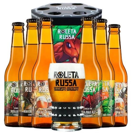 Imagem de Kit Tambor Roleta Russa 6 Cervejas 355ml  + Copo Spike