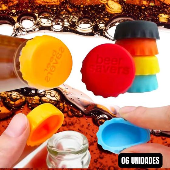 Imagem de Kit Tampas Para Garrafas Silicone Com 06 Unidades