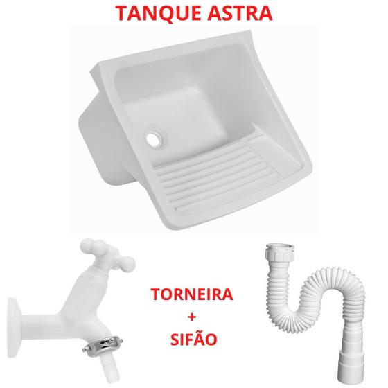 Kit Tanque De Plastico 22 Litros Astra + Torneira + Sifão + Kit Instalação Completo Menor preço em Kit Tanque De Plastico 22 Litros Astra + Torneira + Sifão + Kit Instalação Completo