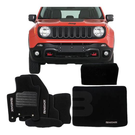 Imagem de Kit tapete carpete bolsa tapete porta malas adaptável  jeep renegade 2015 16 17