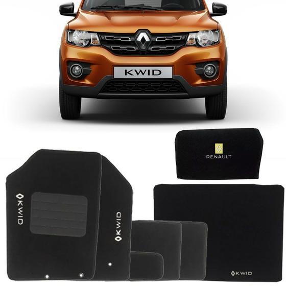 Imagem de Kit tapete carpete confort completo bolsa organizadora renault kwid