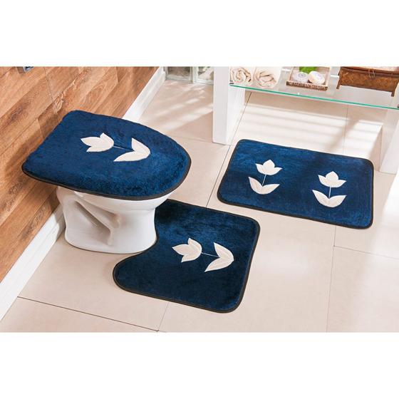 Kit Tapete de Banheiro 3 Peças Antiderrapante Bordado Tulipa é boa?