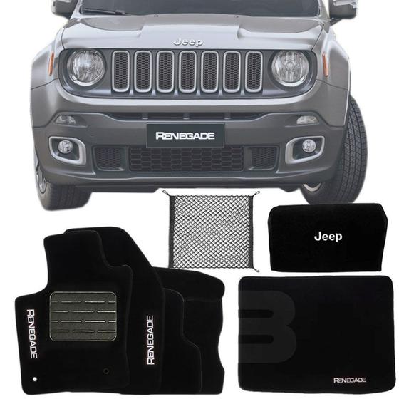 Imagem de Kit Tapete Rede Bolsa Tapete Porta Malas Jeep Renegade 2018 19 20 21 22