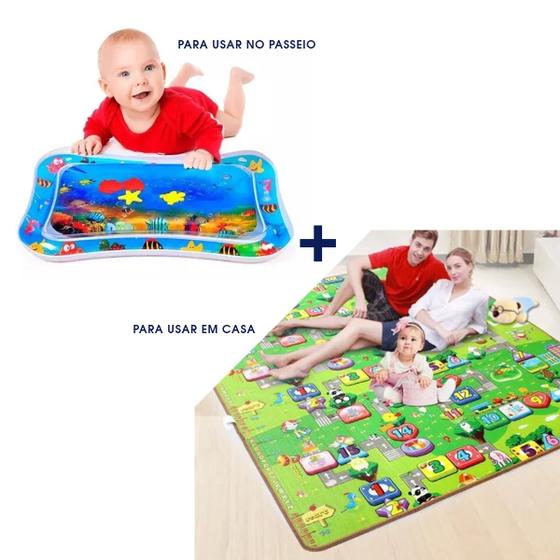 Imagem de Kit Tapetes Atividades Bebê Aquário Casa Passeio Portátil Inflável Térmico Fácil de Limpar Criança Brincadeira