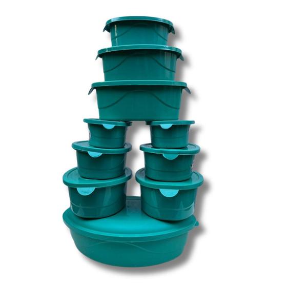 Imagem de Kit tapoer 10 potes ovais de plástico, pote cozinha, recipiente Livre de BPA,100% Atóxico, armazenador de alimento
