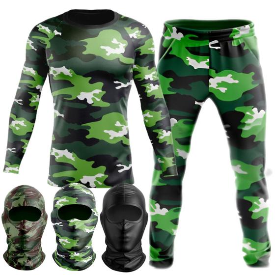 Imagem de Kit Tático Tropa de Elite Paintball Segunda Pele Rasguard Térmico Masculino Feminino Treino