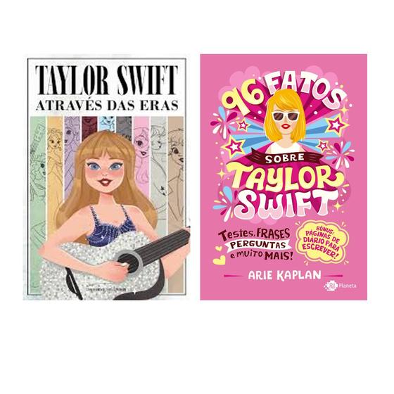 Imagem de Kit Taylor Swift - 2 livros: 96 fatos + Através das Eras (com 3 marcadores e 2 pôsteres) - Kit de Livros