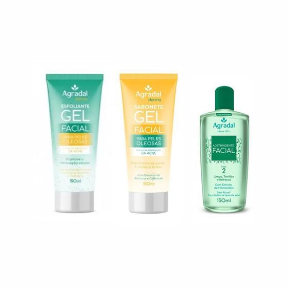 Kit Tchau Oleosidade Agradal (Sabonete + Esfoliante + Adstringente) Imagem de Kit Tchau Oleosidade Agradal (Sabonete + Esfoliante + Adstringente)