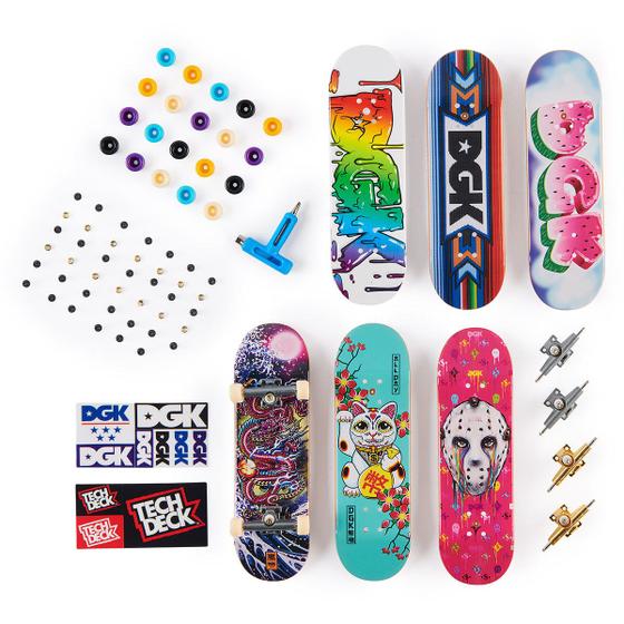 Imagem de Kit Tech Deck Shop Pack Com 6 Skates Acessórios Para Montar